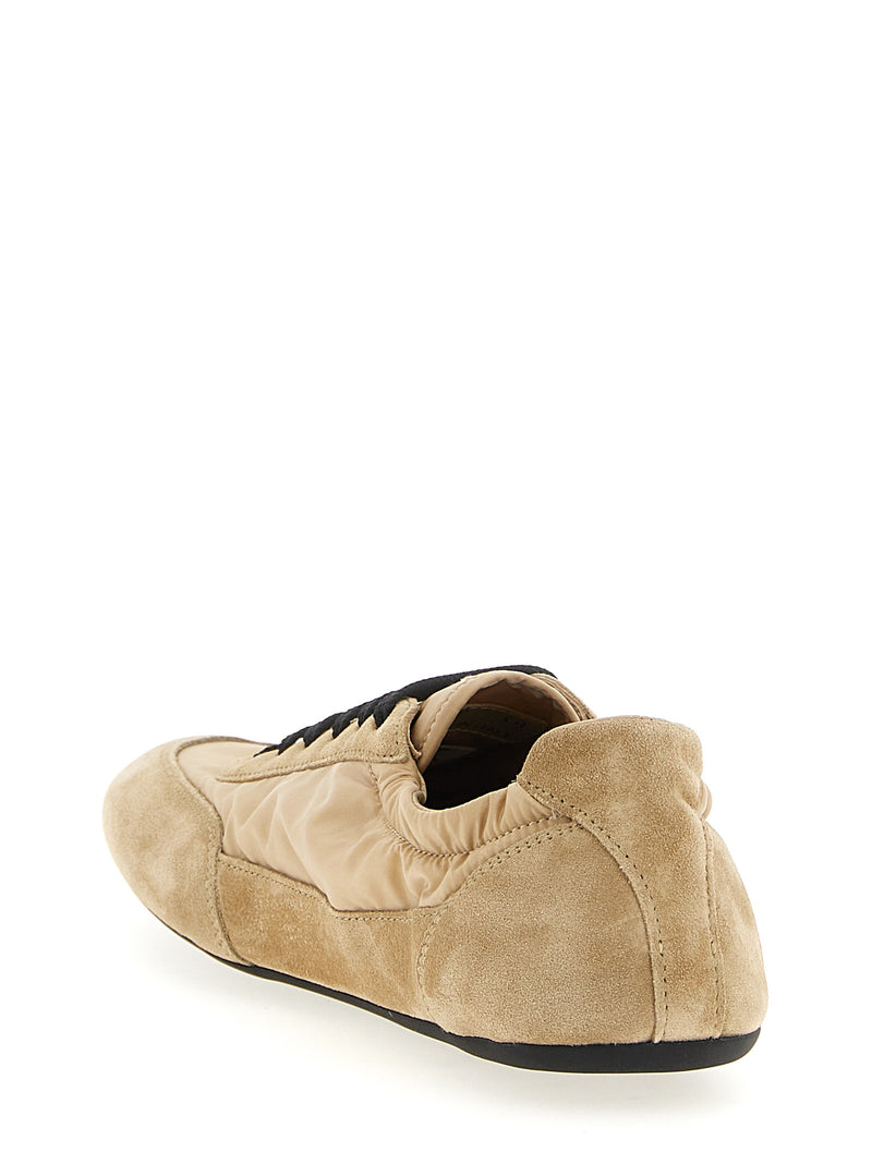 Prada Beige Polyamide Collapse Athletic Sneakers for Women