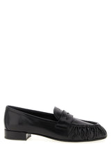Prada Black Buffalo Leather Slip-On Loafers