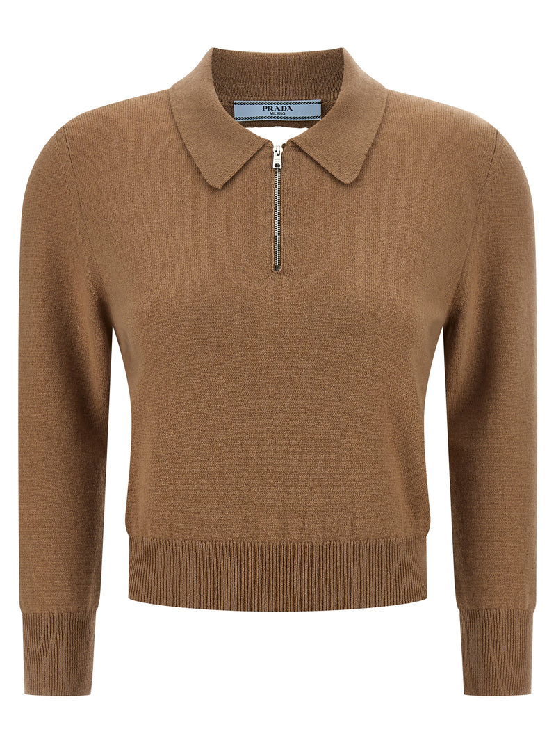 Prada Beige Cashmere Polo Shirt for Women