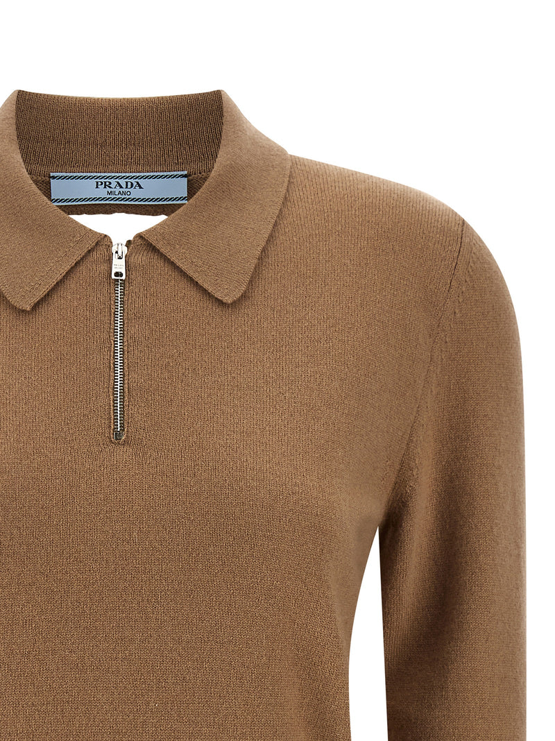 Prada Beige Cashmere Polo Shirt for Women