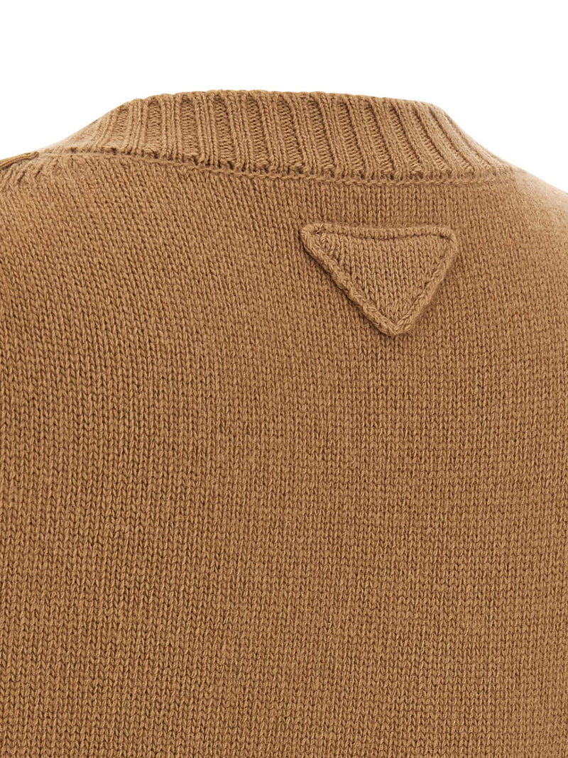 Prada Brown Virgin Wool Cardigan for Women