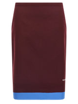 Miu Miu Bordeaux Virgin Wool Midi Skirt