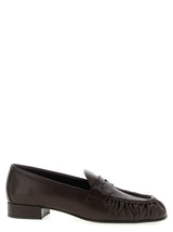 Prada Brown Buffalo Leather Slip-On Loafers