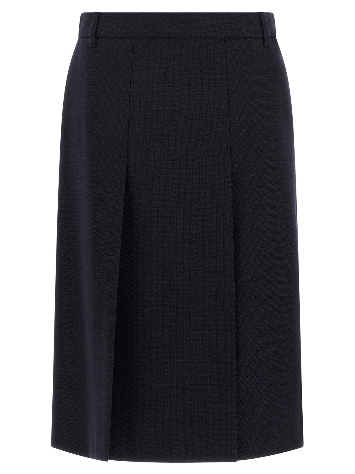 Prada Blue Virgin Wool Midi Skirt