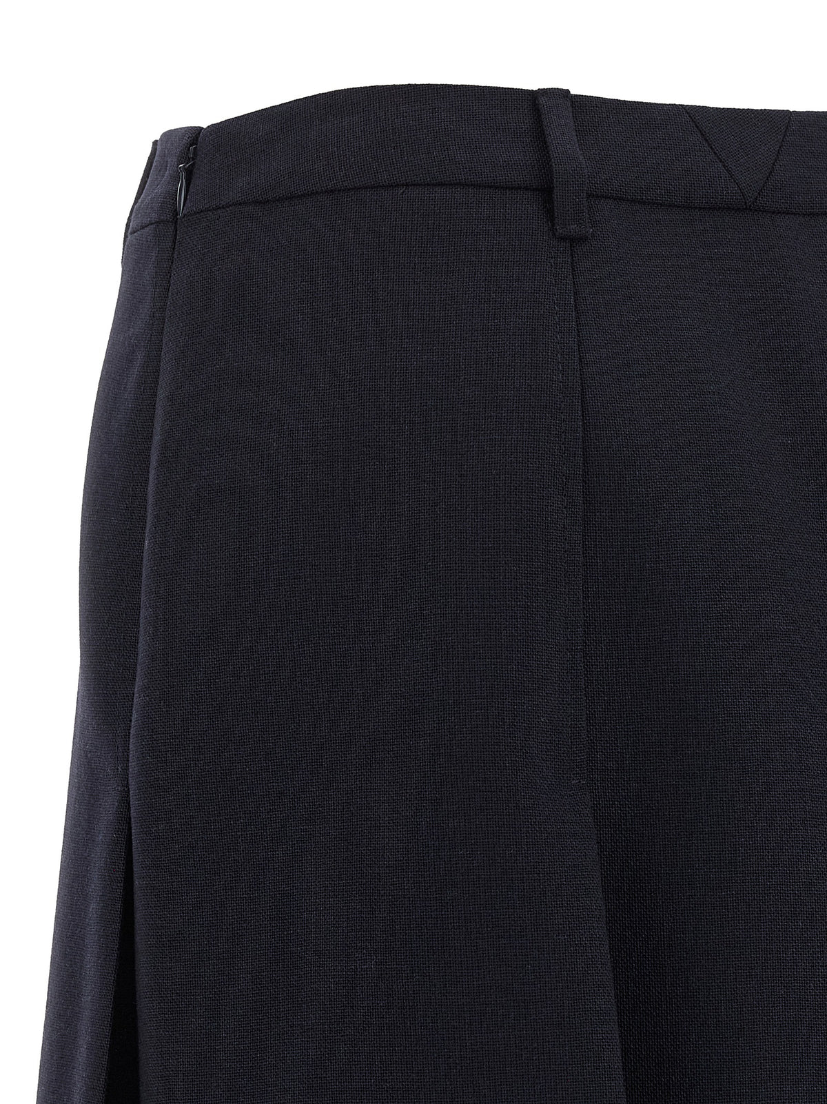Prada Blue Virgin Wool Midi Skirt