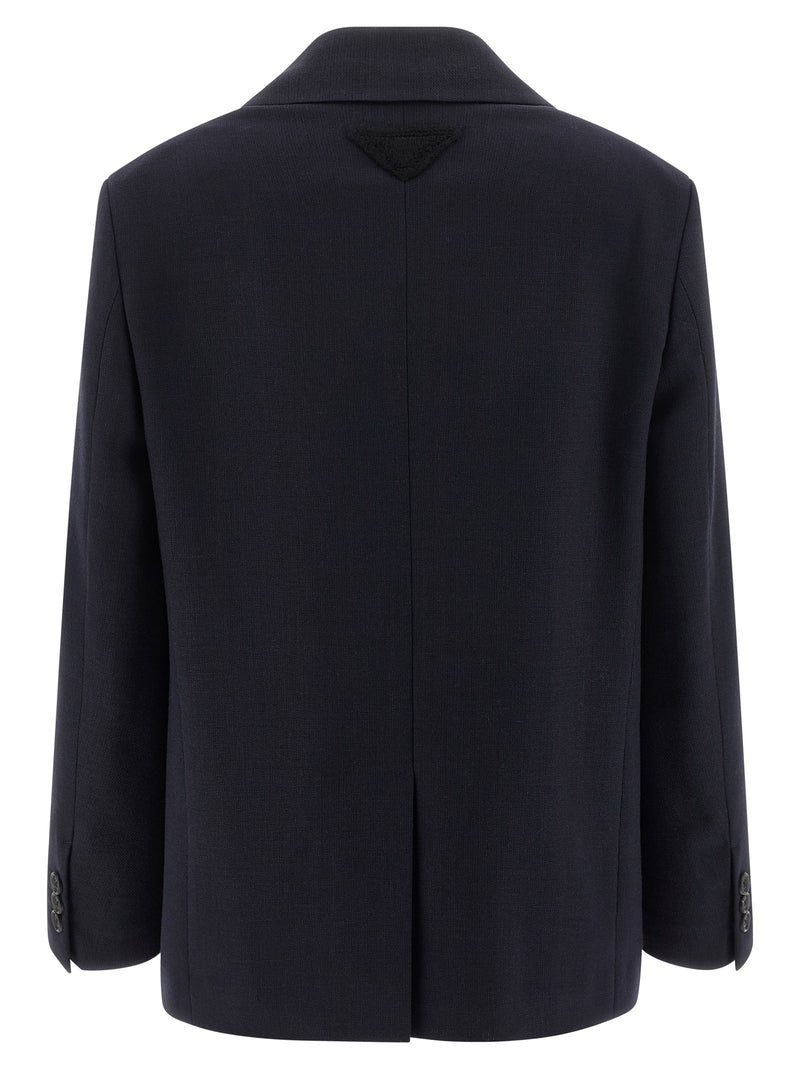 Prada Blue Virgin Wool Blazer - Chic & Timeless Elegance
