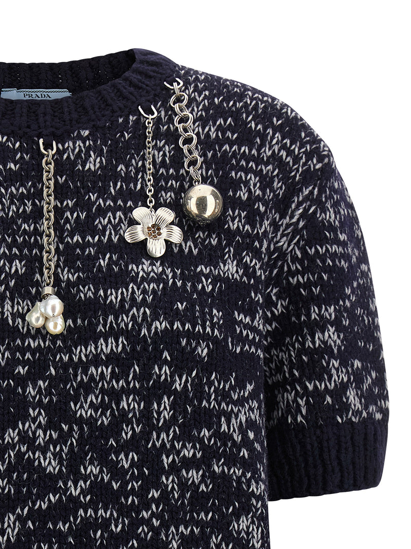 Prada Multicolor Virgin Wool Cardigan for Women