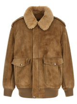 Prada Beige Lamb Leather Bomber