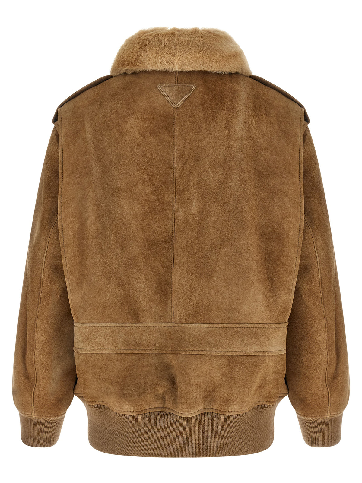 Prada Beige Lamb Leather Bomber