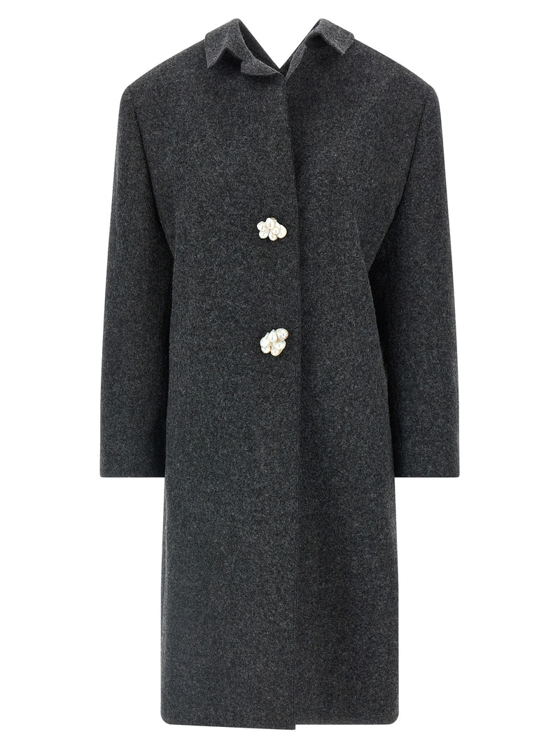 Prada Gray Virgin Wool Coat - Elegant Winter Outerwear