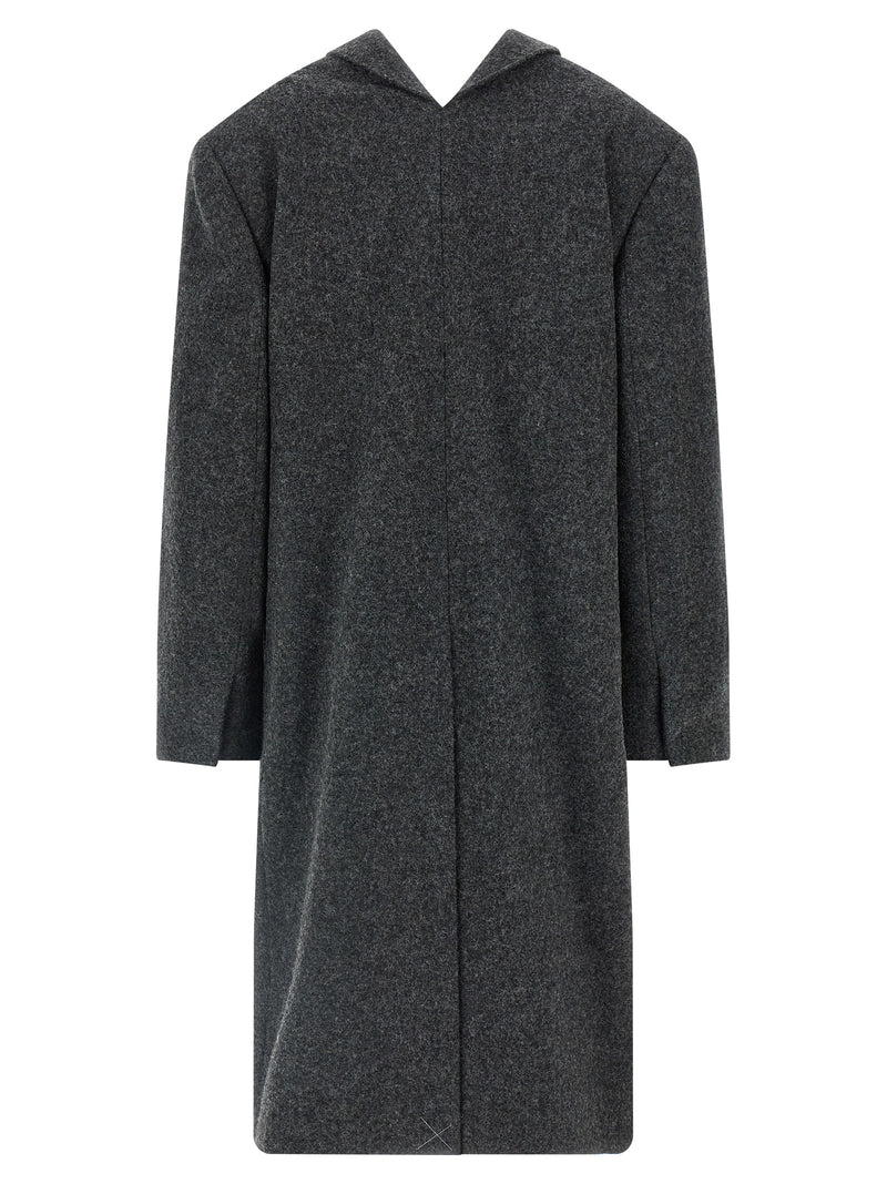 Prada Gray Virgin Wool Coat - Elegant Winter Outerwear
