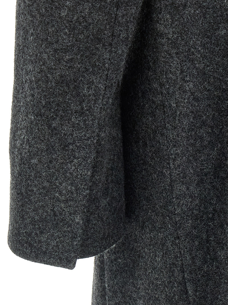 Prada Gray Virgin Wool Coat - Elegant Winter Outerwear