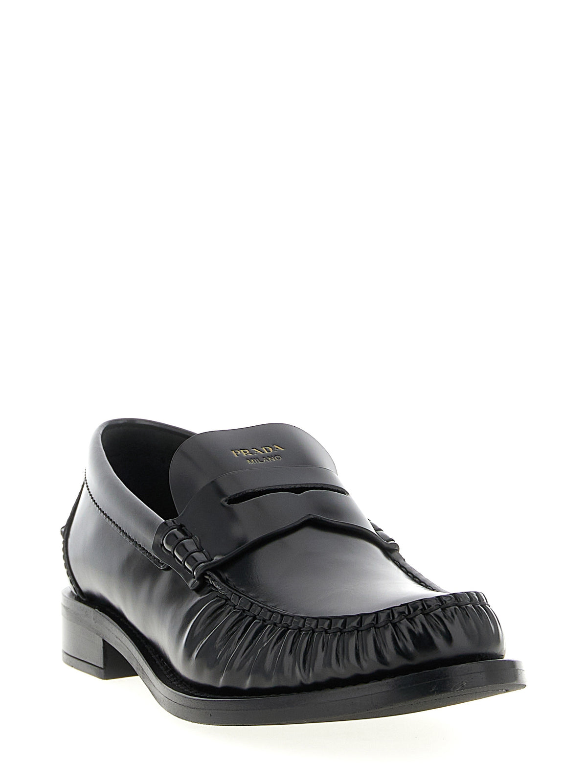 Prada Black Calfskin Slip-On Loafers