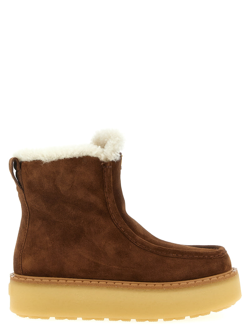 Prada Brown Calfskin Ankle Boots for Women