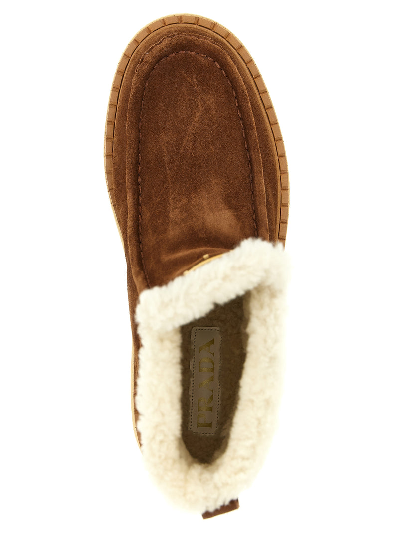 Prada Brown Calfskin Ankle Boots for Women