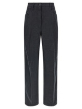 Prada Gray Virgin Wool Casual Pants