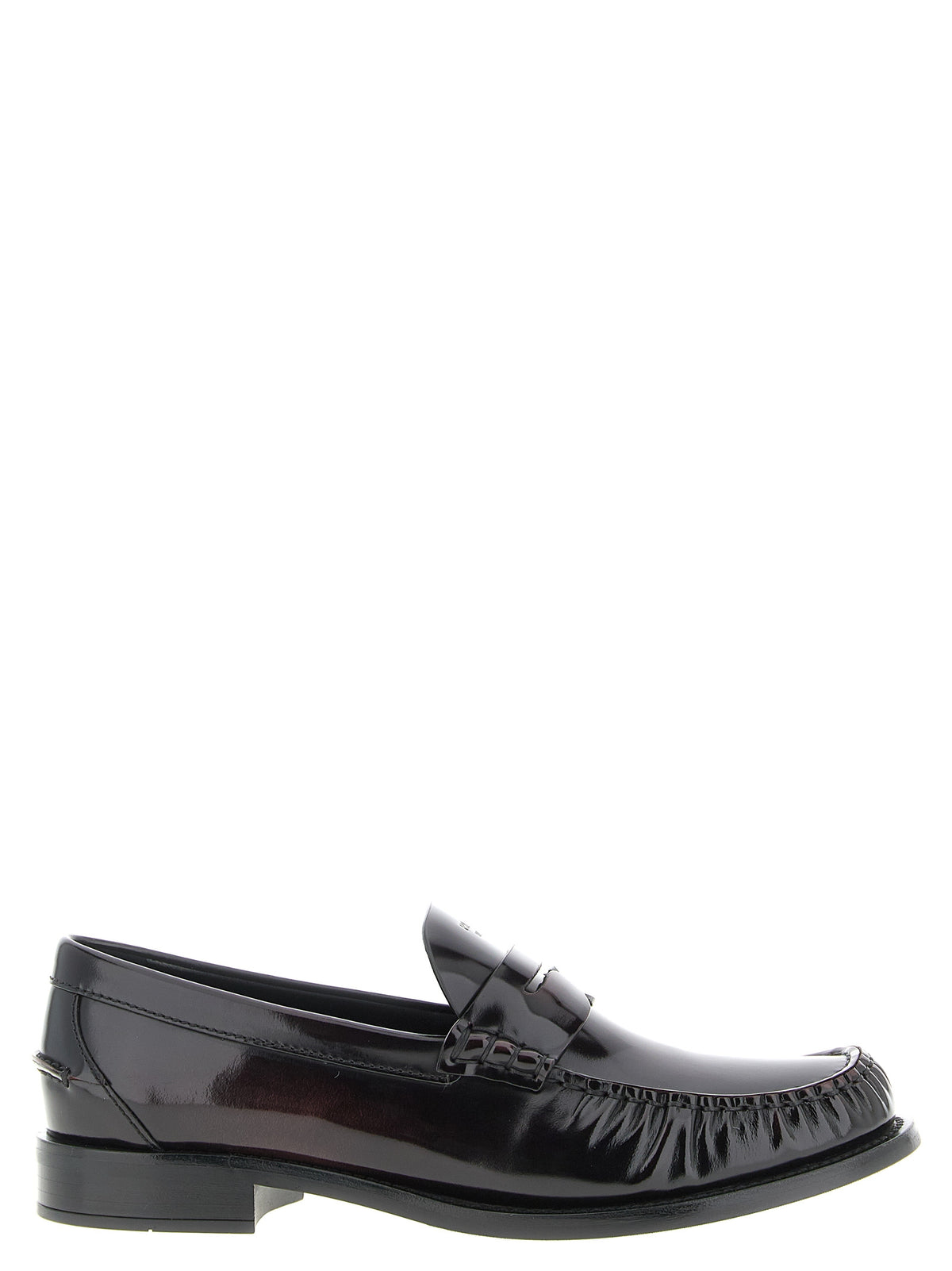 Prada Bordeaux Calfskin Slip-On Loafers
