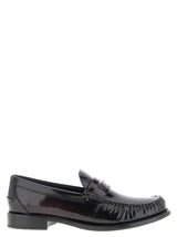 Prada Bordeaux Calfskin Slip-On Loafers