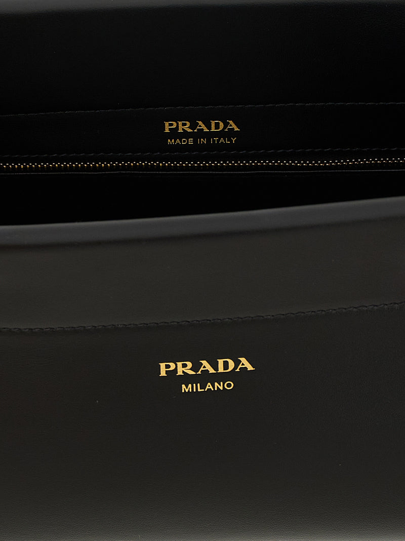 Prada Black Calfskin Enchaîné Medium Shoulder Bag