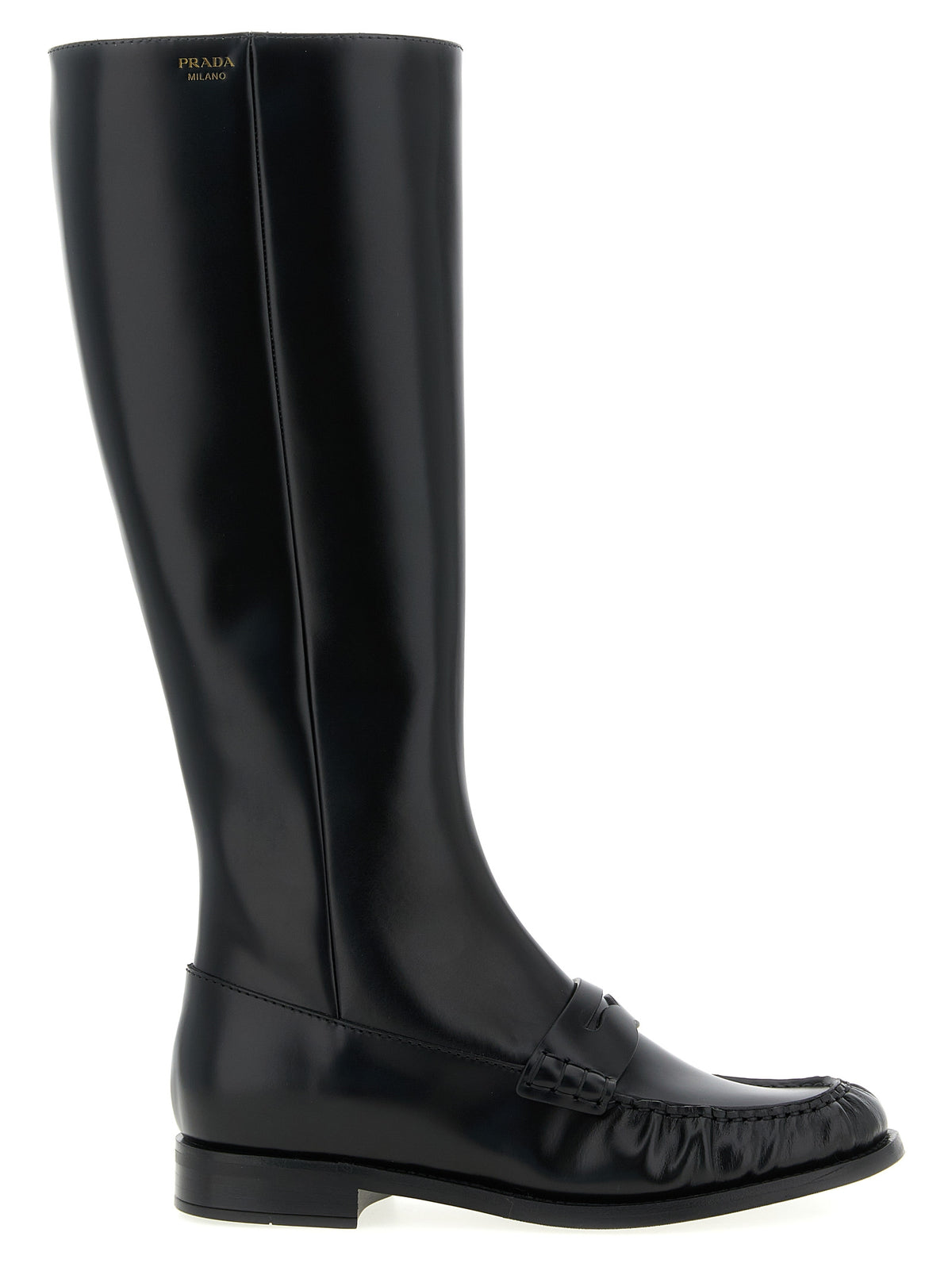 Prada Black Calfskin Over The Knee