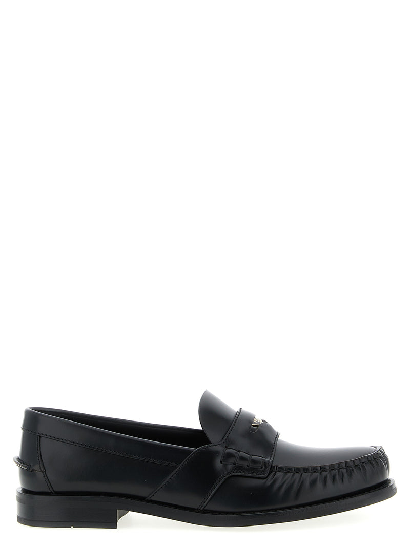 Prada Black Calfskin Slip-On Loafers for Women