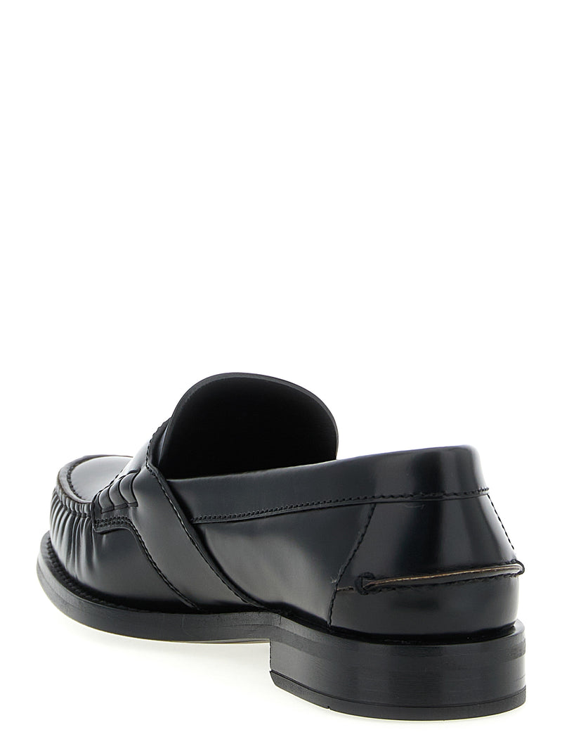 Prada Black Calfskin Slip-On Loafers for Women