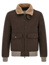 Brunello Cucinelli Brown Cotton Bomber