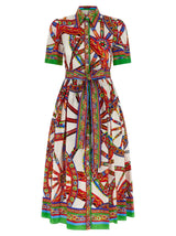 Dolce & Gabbana Multicolor Cotton Midi Dress