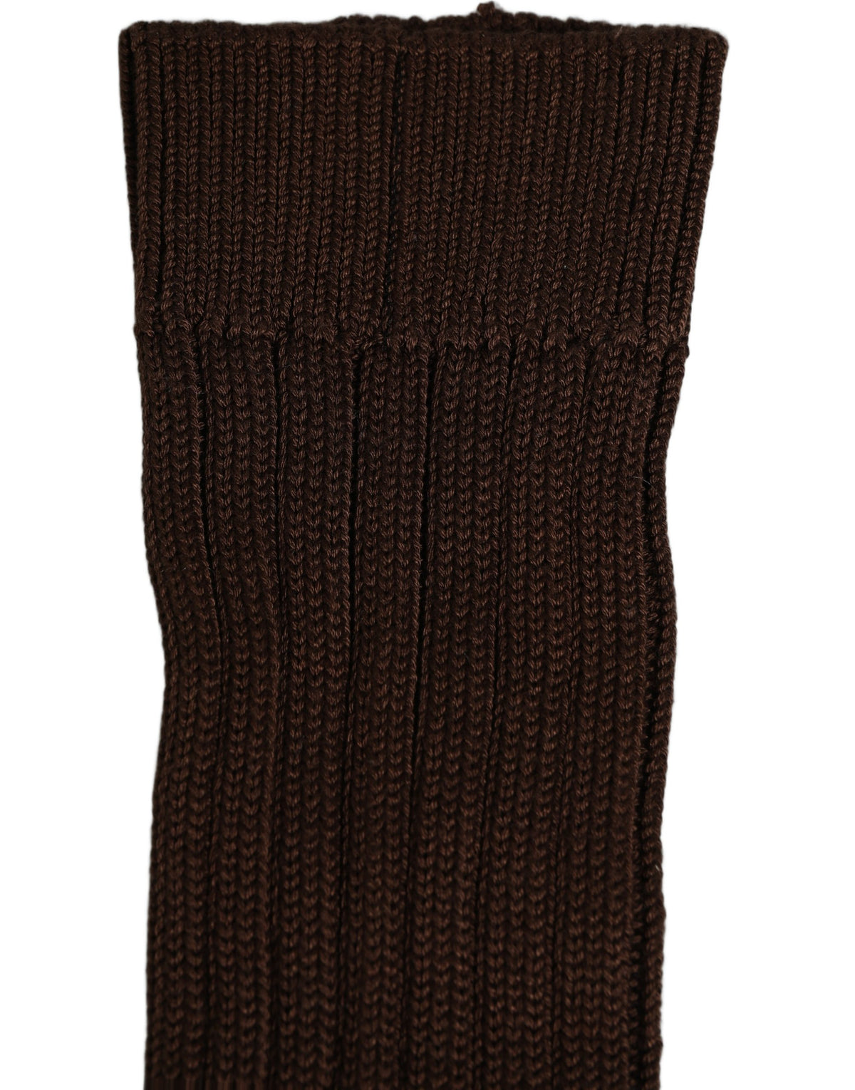 Dolce & Gabbana Dark Brown Nylon Ribbed Over The Calf Socks