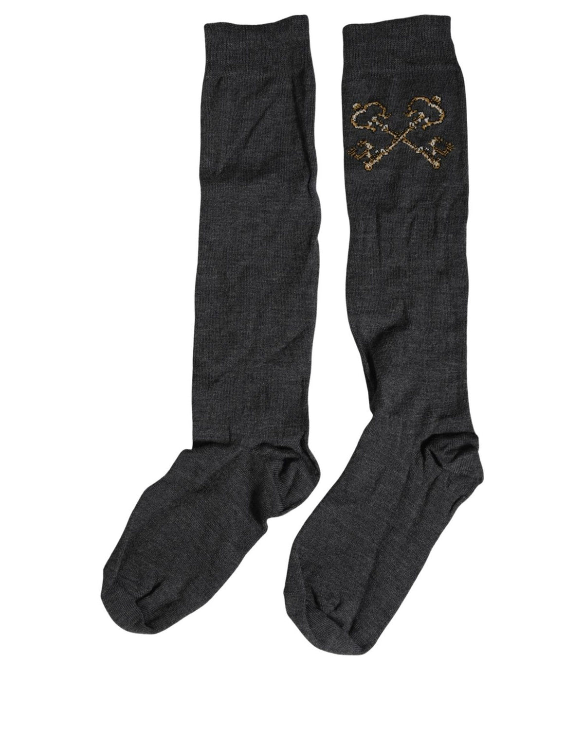 Dolce & Gabbana Dark Gray Knee High Wool Socks