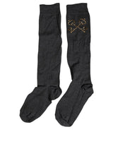 Dolce & Gabbana Dark Gray Knee High Wool Socks