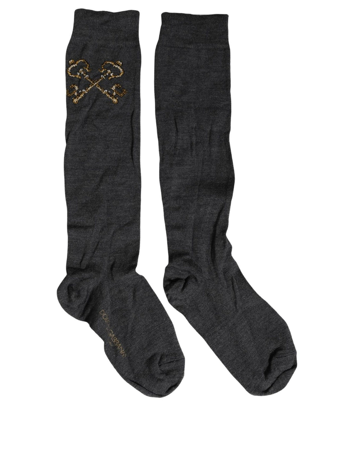 Dolce & Gabbana Dark Gray Knee High Wool Socks