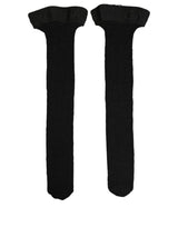 Dolce & Gabbana Black Wool Logo Calf Long Socks for Women