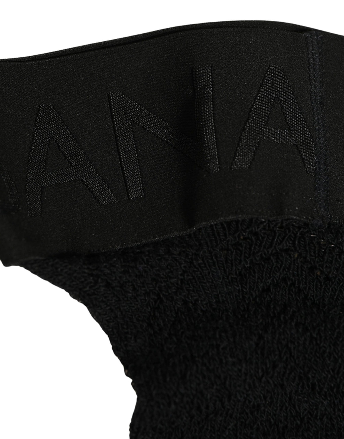 Dolce & Gabbana Black Wool Logo Calf Long Socks for Women
