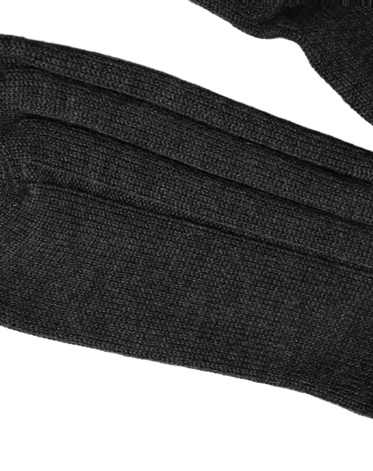 Dolce & Gabbana Dark Gray Wool Logo Calf Long Ribbed Accessory Socks