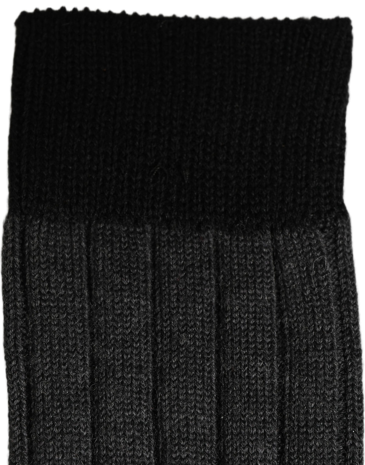 Dolce & Gabbana Dark Gray Wool Logo Calf Long Ribbed Accessory Socks