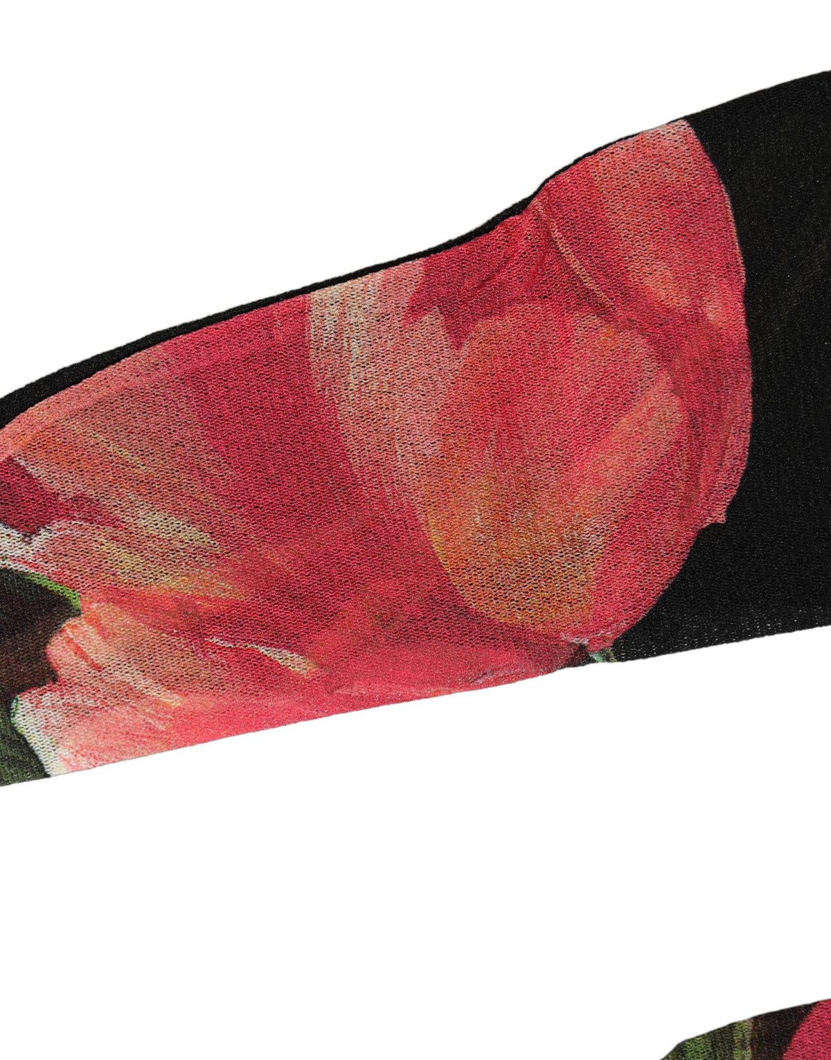 Dolce & Gabbana Black Pink Floral Tulip Nylon Stockings