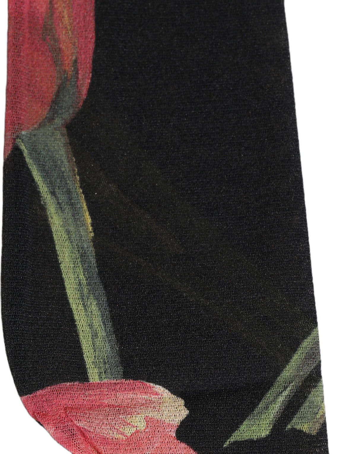 Dolce & Gabbana Black Pink Floral Tulip Nylon Stockings Socks