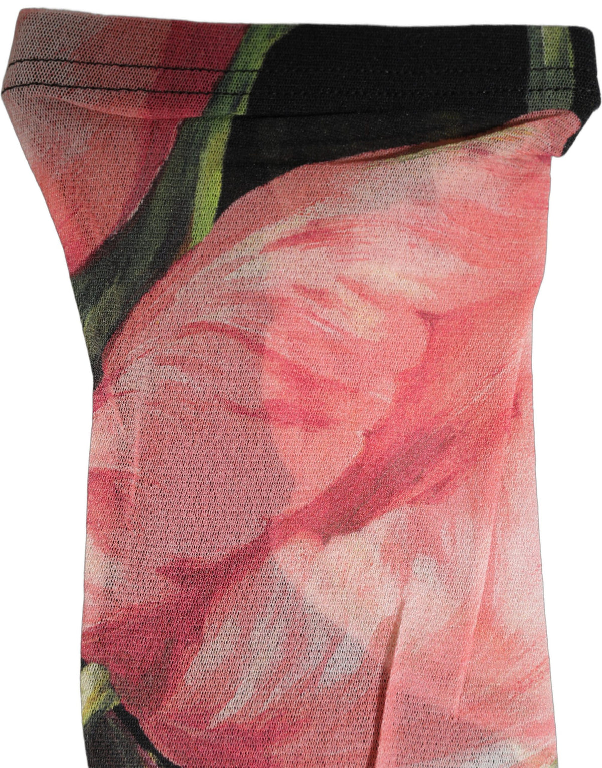 Dolce & Gabbana Black Pink Floral Tulip Nylon Stockings Socks
