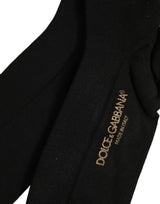 Dolce & Gabbana Black Viscose Logo Over The Calf Accessory Socks