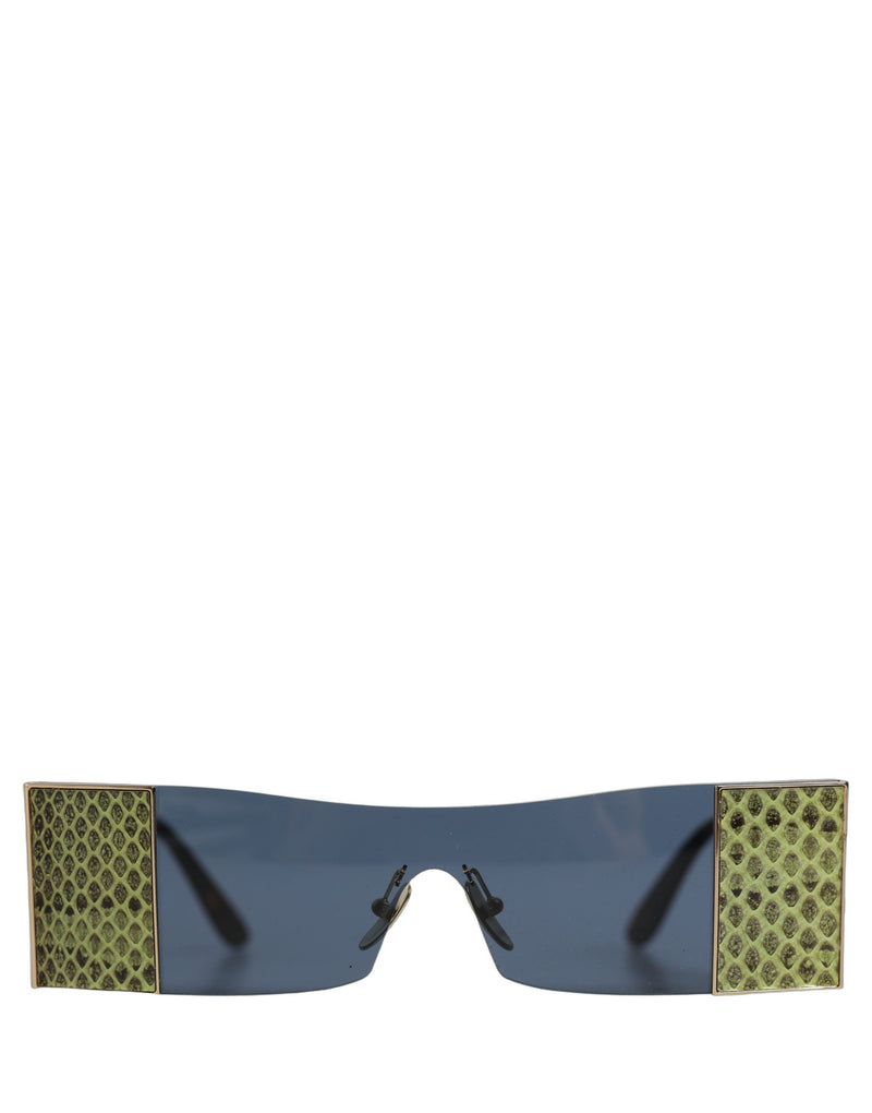 Dolce & Gabbana DG2263 Gold Metal Rectangle Snakeskin Sunglasses