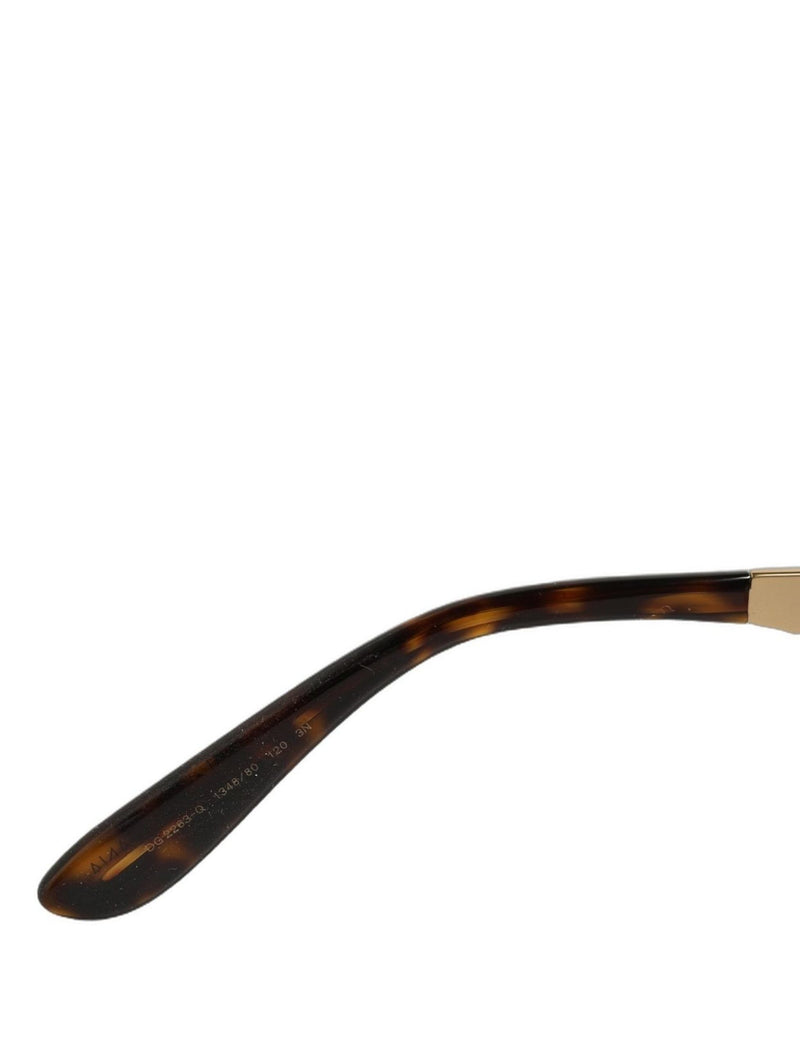 Dolce & Gabbana DG2263 Gold Metal Rectangle Snakeskin Sunglasses