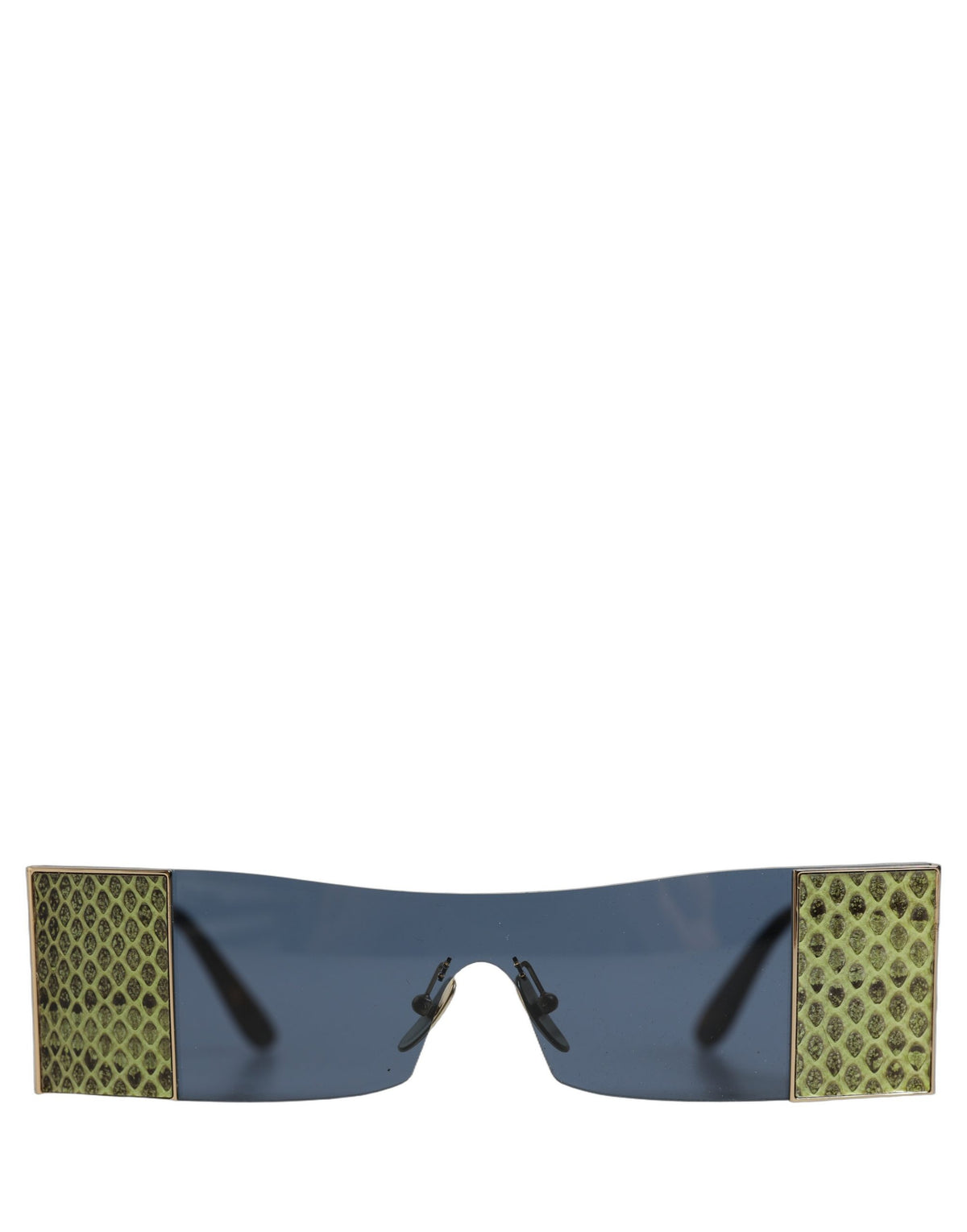Dolce & Gabbana Gold Metal DG2263 Rectangle Snakeskin Frame Sunglasses