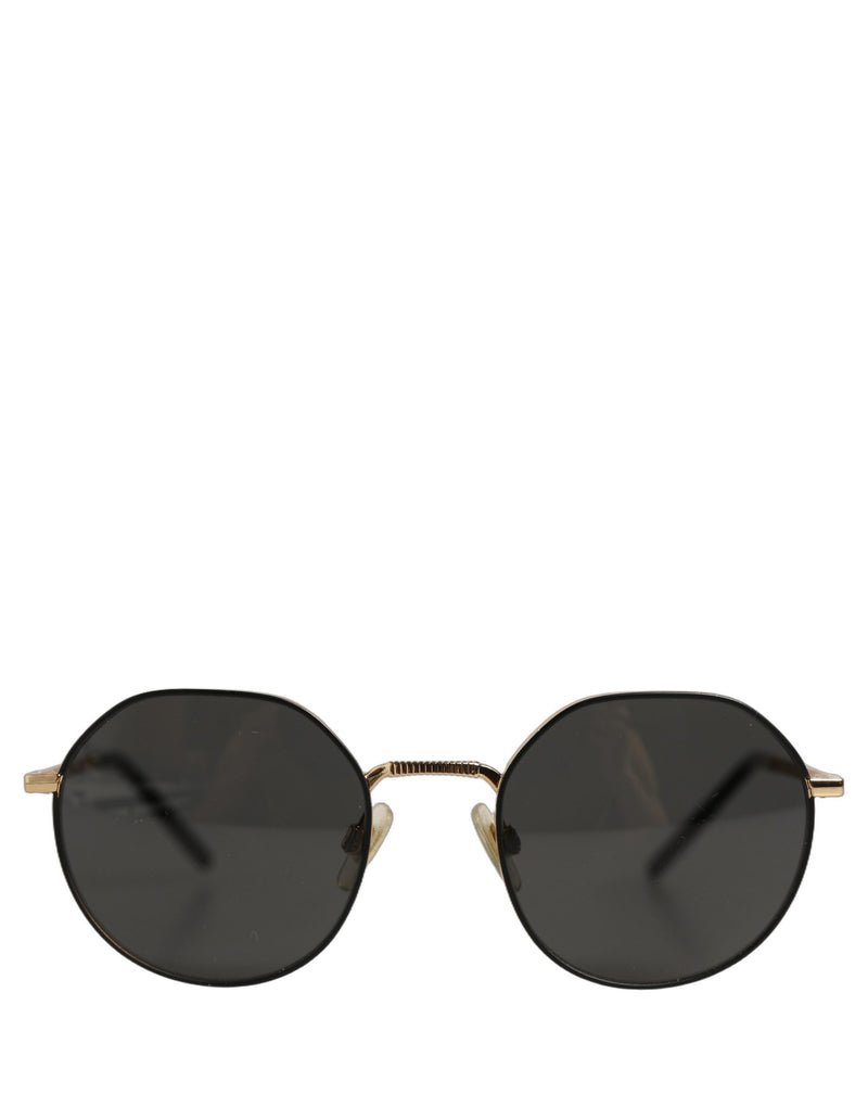 Dolce & Gabbana DG2286 Gold Toned Metal Frame Round Sunglasses