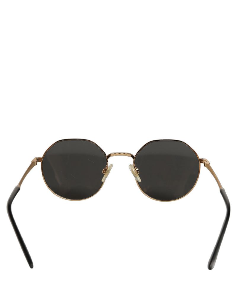 Dolce & Gabbana DG2286 Gold Toned Metal Frame Round Sunglasses