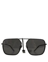Dolce & Gabbana DG2193J Black Rectangular Metal Frame Sunglasses