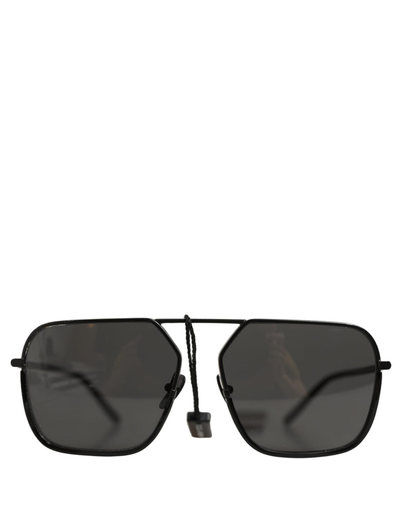 Dolce & Gabbana DG2193J Black Rectangular Metal Frame Sunglasses