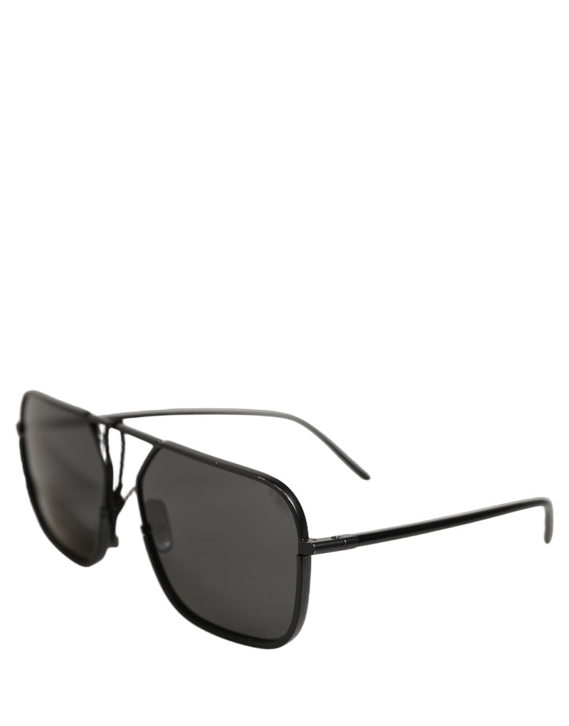 Dolce & Gabbana DG2193J Black Rectangular Metal Frame Sunglasses