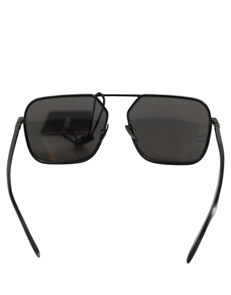 Dolce & Gabbana DG2193J Black Rectangular Metal Frame Sunglasses