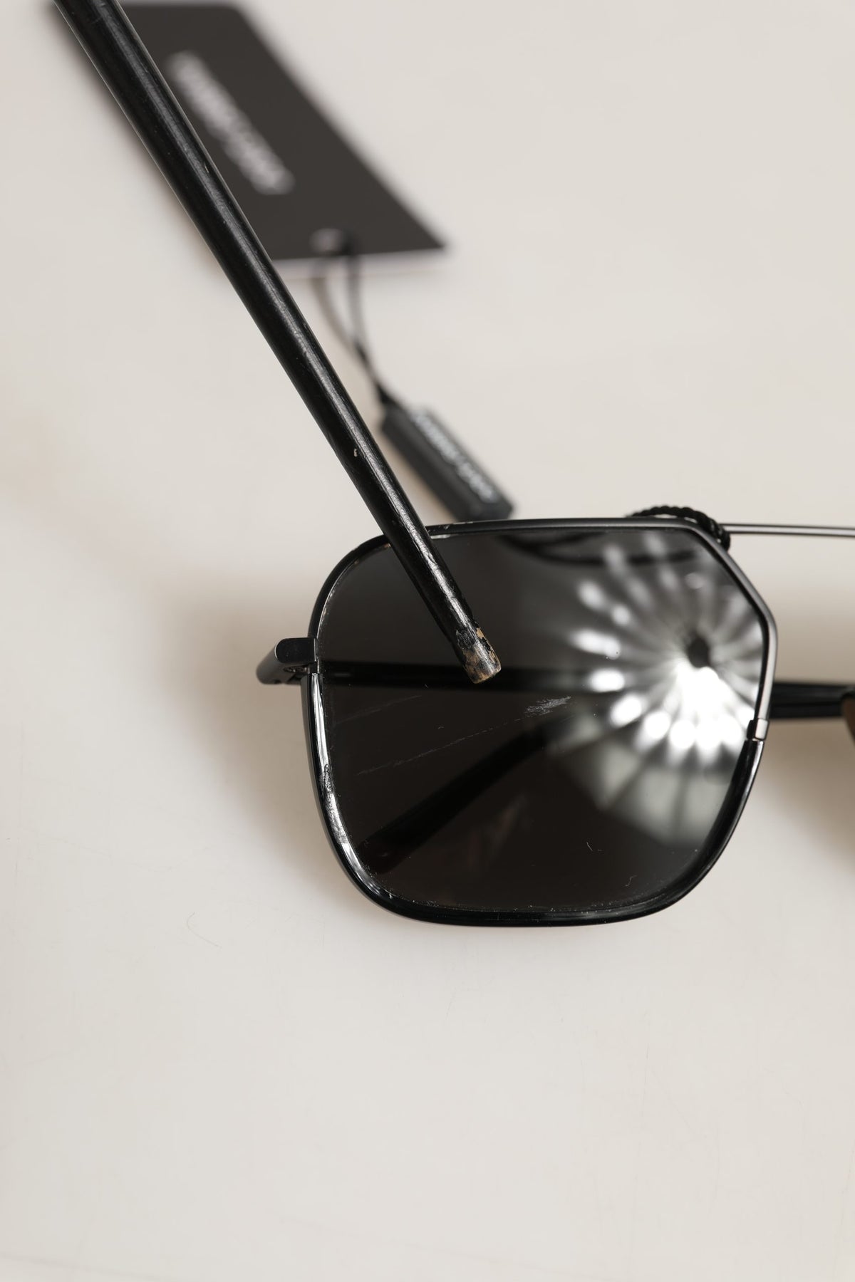 Dolce & Gabbana DG2193J Black Rectangular Metal Frame Sunglasses